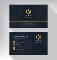 Obraz premium Business card in modern luxury style black and gold color