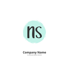 N S NS Initial handwriting and signature logo design with circle. Beautiful design handwritten logo for fashion, team, wedding, luxury logo.