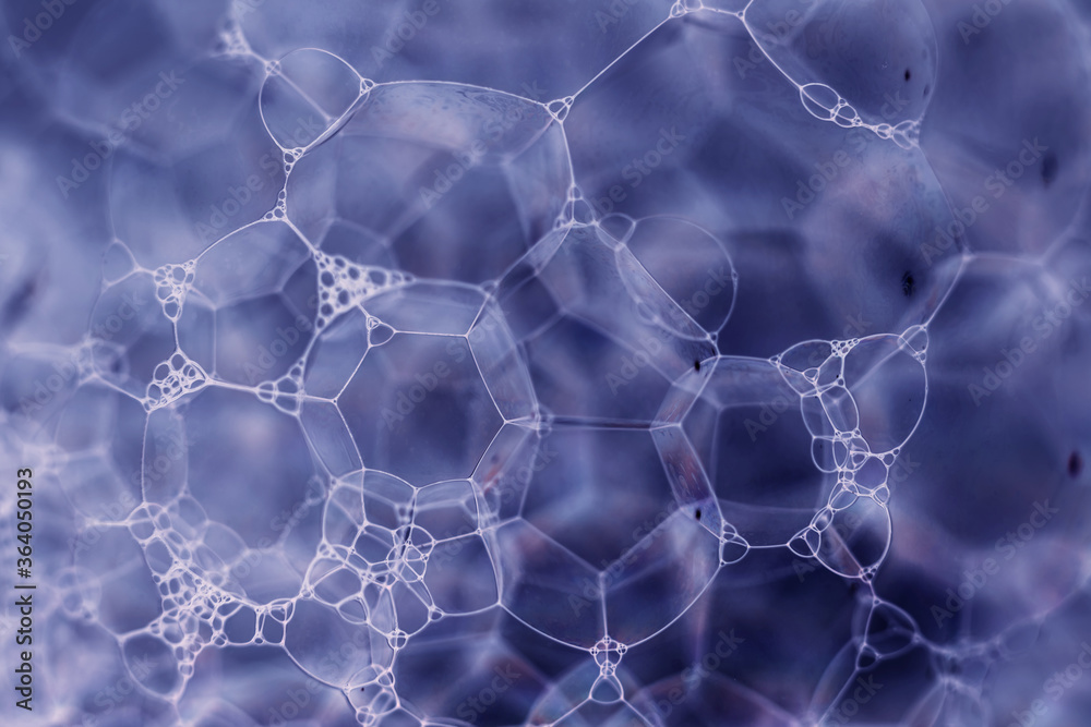 Aufkleber Close up Beautiful purple abstract soap bubbles. Background pattern for design. Macro photography view.