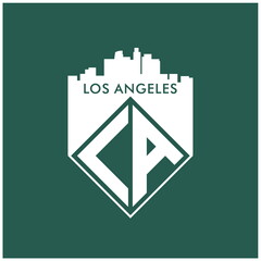 Los Angeles California.vintage shield logo and silhoutte  design in vector illustration.clothing,apparel and other uses.Eps10
