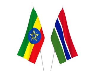 Ethiopia and Republic of Gambia flags