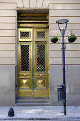 Argentina Buenos Aires - Facade in Buenos Aires Financial District with golden door