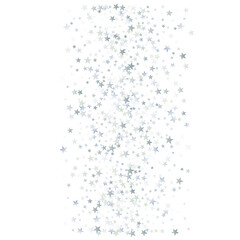 silver stars background, sparkling christmas lights confetti  isolated on white. magic shining Flying stars glitter backdrop, sparkle vector border.