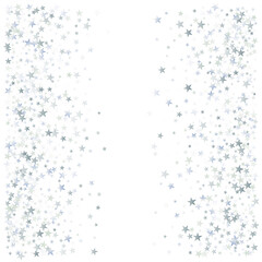 silver stars background, sparkling christmas lights confetti  isolated on white. magic shining Flying stars glitter backdrop, sparkle vector border.