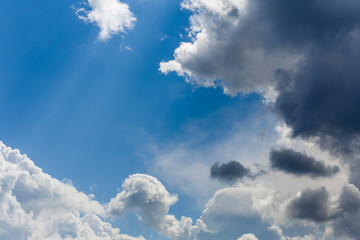 Blue Sky Fragment with Cloud