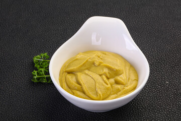 Mustard sauce in the bowl