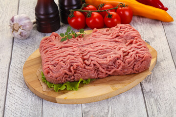 Raw turkey minced meat