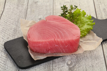 Raw tuna steak