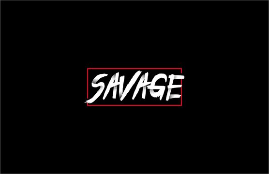 SAVAGE Typography Dots Brush Grunge Tee Graphic
