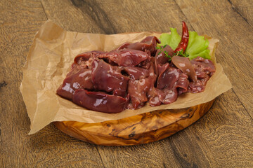 Raw chicken liver ready for cooking