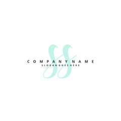 S SS Initial handwriting and signature logo design with circle. Beautiful design handwritten logo for fashion, team, wedding, luxury logo.