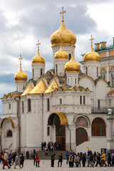 Cathedral Square, Moscow, Russia, It surround with great cathedrals as they have for many centuries, the domes of these legendary churches shine with gold