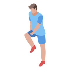 Obraz na płótnie Canvas Sport knee injury icon. Isometric of sport knee injury vector icon for web design isolated on white background