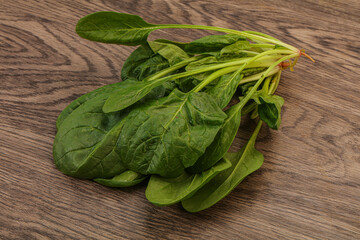 Fresh green Spinach leaves heap