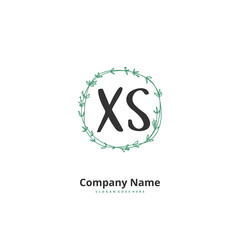 X S XS Initial handwriting and signature logo design with circle. Beautiful design handwritten logo for fashion, team, wedding, luxury logo.