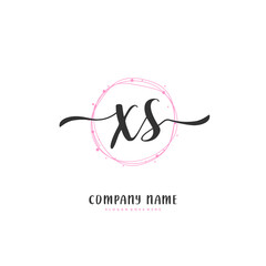 X S XS Initial handwriting and signature logo design with circle. Beautiful design handwritten logo for fashion, team, wedding, luxury logo.