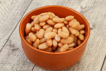 White beans kidney in the bowl