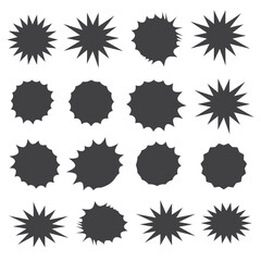 Set of vector starburst, sunburst badges. Starburst isolated icons set