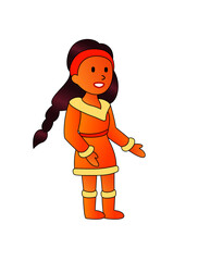 indian woman stands with tambourine vector image