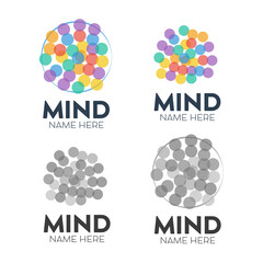 Neuro creative brain logo. Intelligence mind abstract design logo