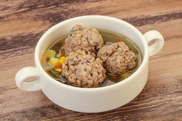 Soup with vegetables and meat balls