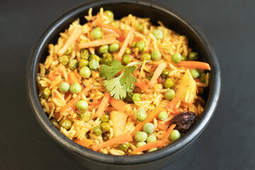 matar pulao recepie is made with basmati rice, whole spices, herbs & of course green peas