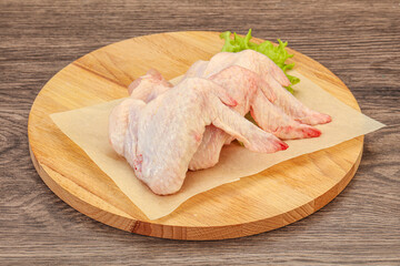 Raw chicken wings for cooking