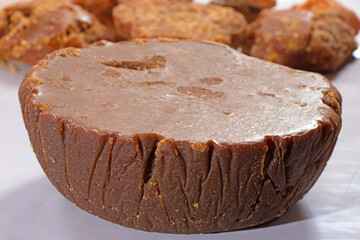 Different kinds of Jaggery made from Date palm and sugarcane 