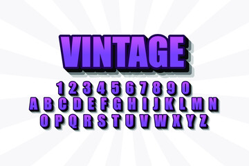 Modern 3D font and alphabet for poster, sticker vector