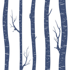 Trees silhouettes seamless pattern. Vector flat design.
