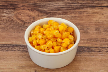 Sweet corn seeds in the bowl