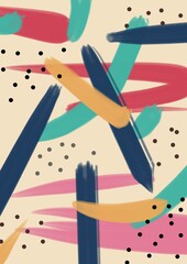 Paint Movement. Color Dream series. Composition of gradients and paint strokes for subject of imagination, creativity and art painting. Image illustration