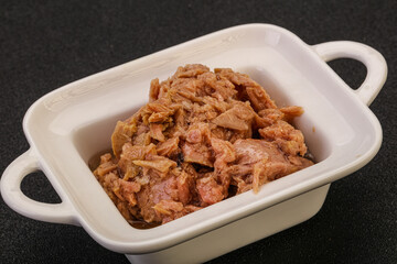 Canned tuna fillet for salad