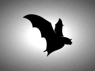 Bat Silhouette on White Background. Isolated Vector Animal Template for Logo, Icon, Symbol etc.