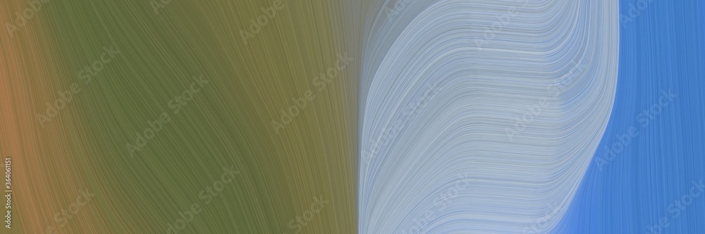 Aufkleber abstract artistic header design with corn flower blue, pastel blue and pastel brown colors. fluid curved lines with dynamic flowing waves and curves for poster or canvas