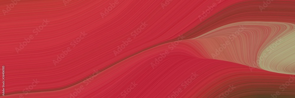Poster abstract modern horizontal banner with moderate red, firebrick and rosy brown colors. fluid curved f