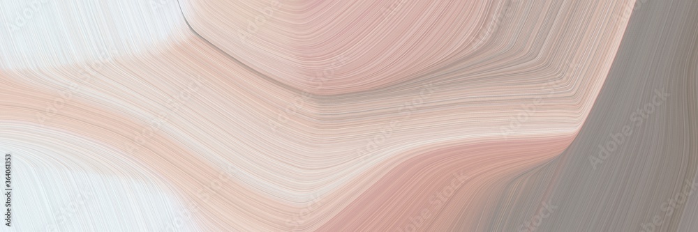Leinwandbilder abstract surreal banner with light gray, gray gray and rosy brown colors. fluid curved lines with dy
