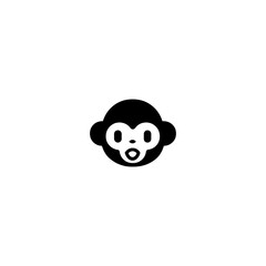 Monkey Face Vector Icon. Isolated Monkey Head Illustration