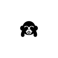 See no evil monkey vector icon. Isolated monkey face illustration