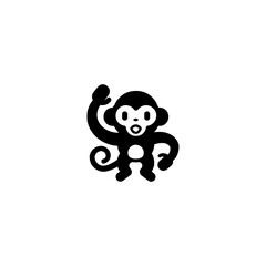 Monkey Face Vector Icon. Isolated Monkey Head Illustration