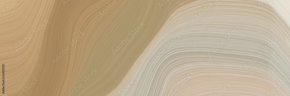 Fototapete abstract moving banner with dark khaki, rosy brown and pastel gray colors. fluid curved lines with d