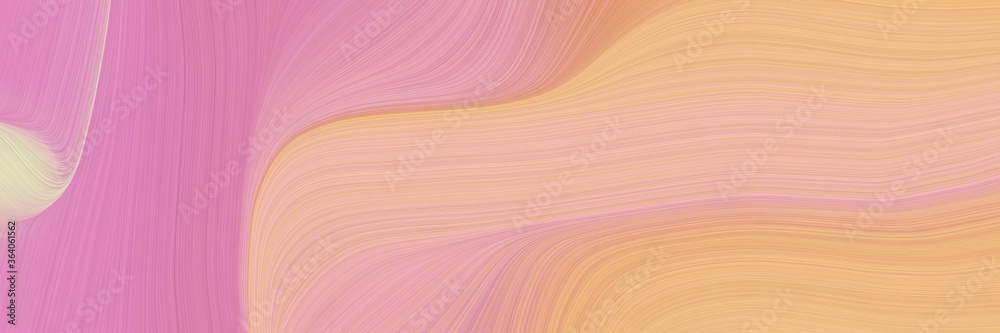 Poster abstract artistic banner with burly wood, pastel magenta and light pink colors. fluid curved lines w
