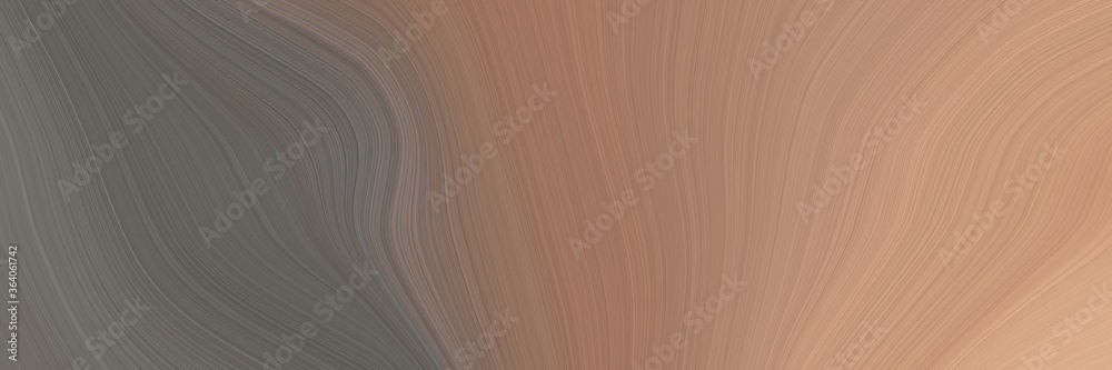 Fototapete abstract moving header design with gray gray, rosy brown and dim gray colors. fluid curved lines with dynamic flowing waves and curves for poster or canvas