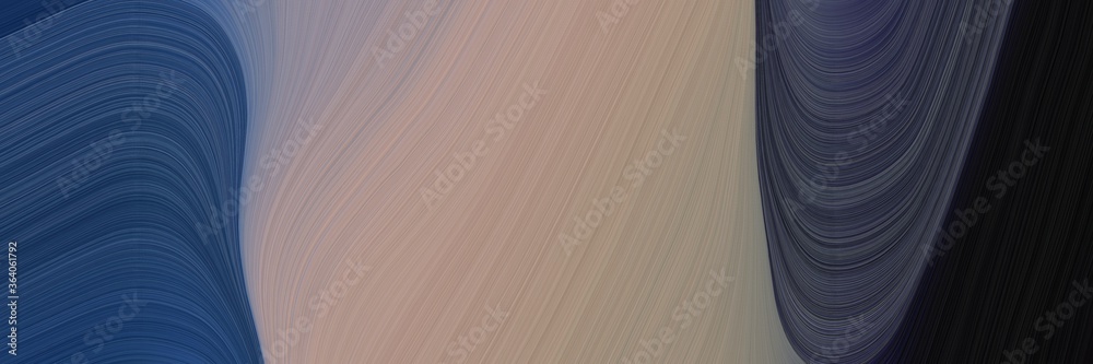Fototapete abstract modern horizontal header with rosy brown, dark slate gray and gray gray colors. fluid curved lines with dynamic flowing waves and curves for poster or canvas