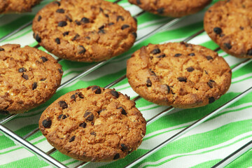 Fresh-baked cookies ready in the table