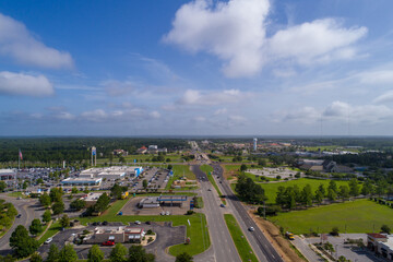 aerial view of a diverging diamond in Alabama 