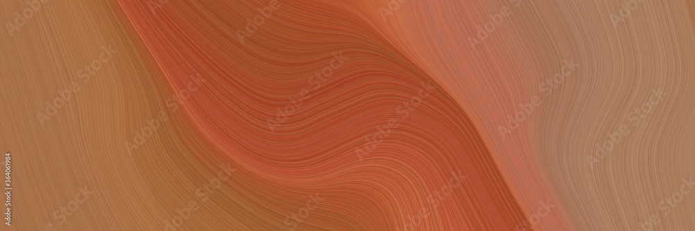 Poster abstract flowing banner design with sienna, firebrick and rosy brown colors. fluid curved flowing wa