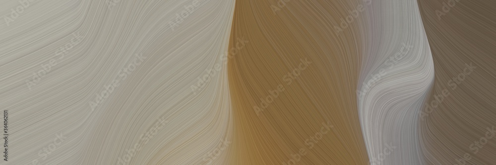 Fototapete abstract modern header design with rosy brown, pastel brown and dark gray colors. fluid curved lines