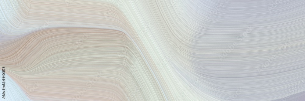 Leinwandbilder abstract surreal designed horizontal banner with pastel gray, lavender and beige colors. fluid curve
