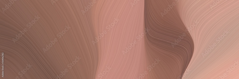 Poster abstract surreal header with pastel brown, tan and rosy brown colors. fluid curved flowing waves and